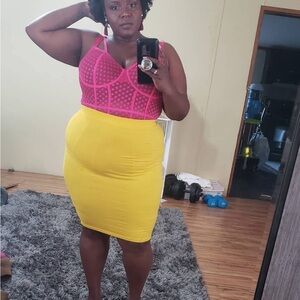 Rebdolls Yellow Pencil Skirt